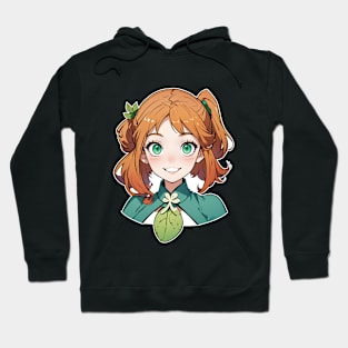 Cute happy anime girl in summer series Hoodie